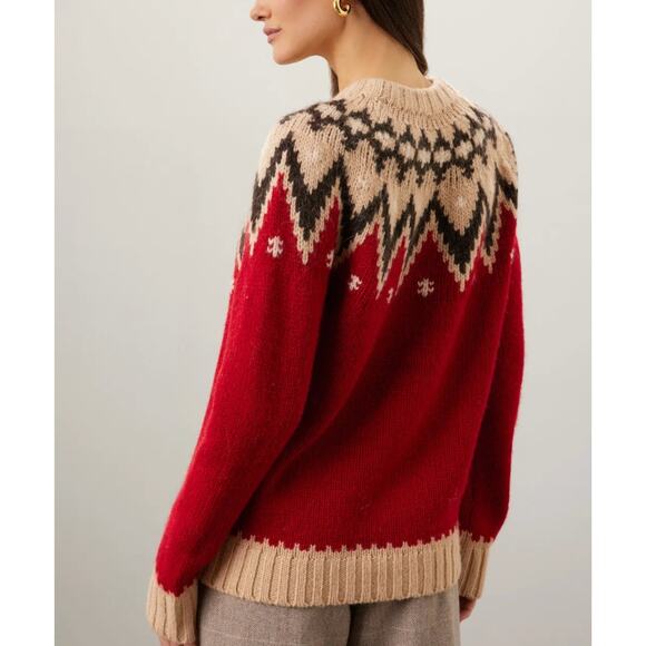 Polo Ralph Lauren Red Fair Isle Sweater XS Ski Wool Alpaca Designer Nordic $428 - Picture 3 of 9